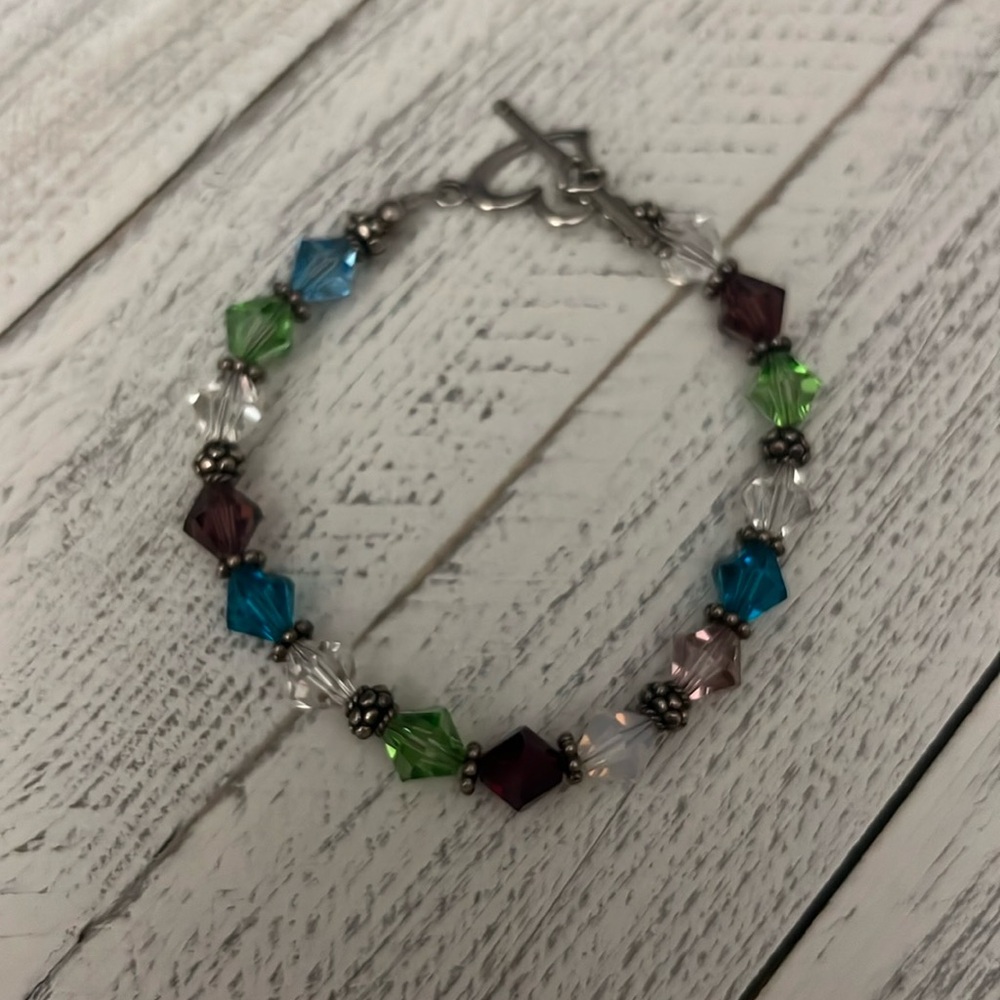 Vintage Sterling Silver Beaded Bracelet 925